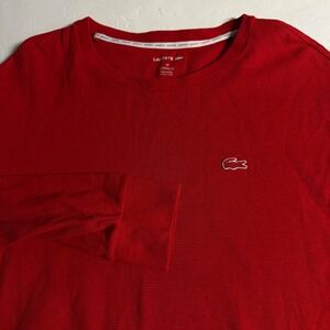 Lacoste Mens Red Thermal Long‎ Sleeve Sleepwear Shirt XXL